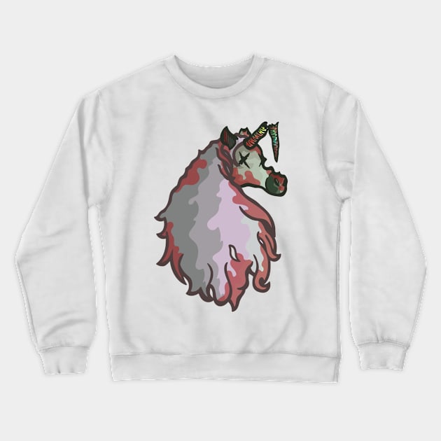 Zombie Unicorn Crewneck Sweatshirt by Parkcreations